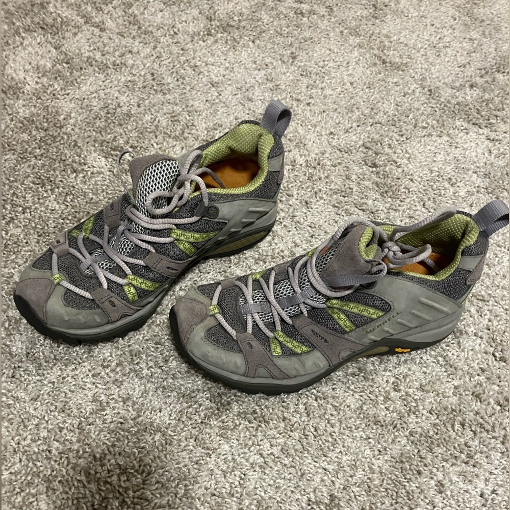 Merrell Gray and Green Hiking Shoes